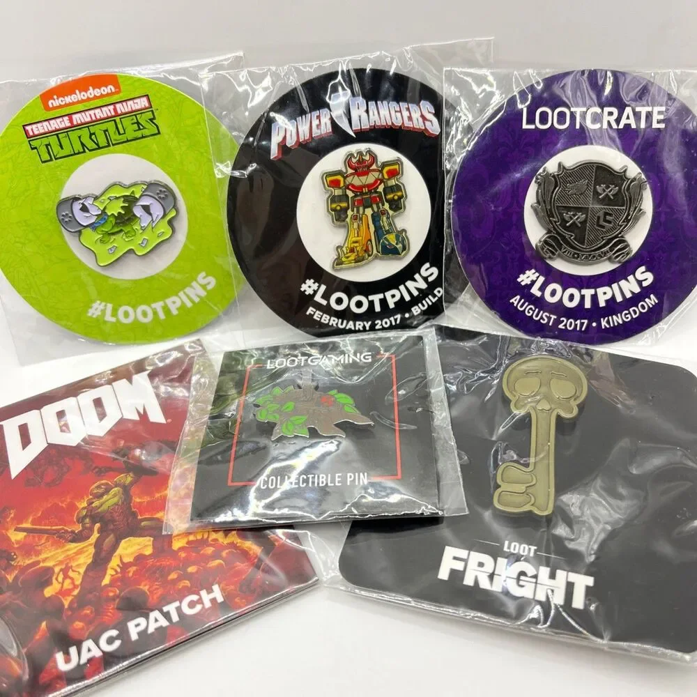 Lootcrate Gaming Fright Pin Lot Doom UAC Patch Power Ranger Ninja Turtle Key